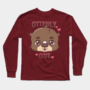 Otterly cute pun design Long Sleeve T-Shirt